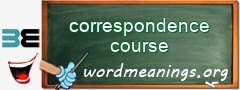 WordMeaning blackboard for correspondence course